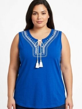 NWT Kim Rogers Tassel Sleeveless Top (Runs Small)